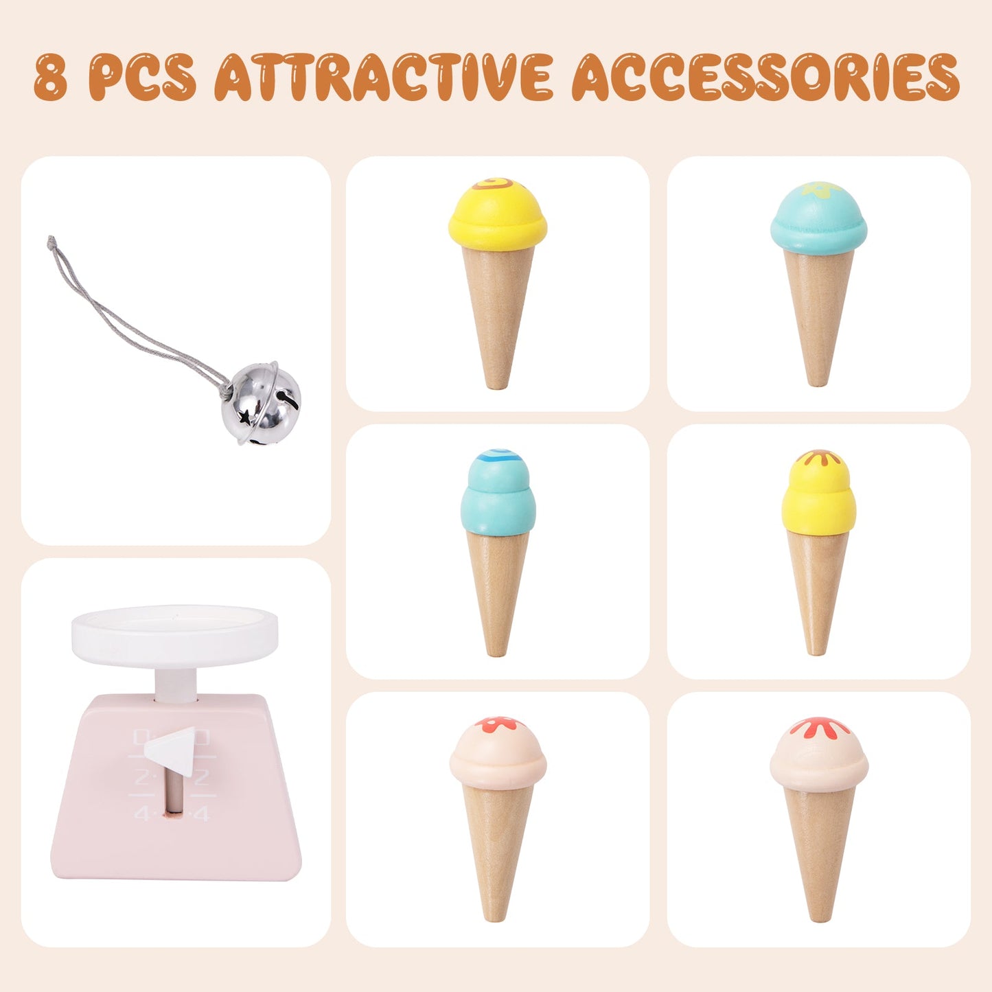 Kids Wooden Ice Cream Cart