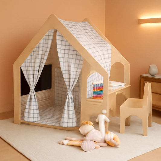 Wooden  5 In 1 Large Playhouse Windowpane