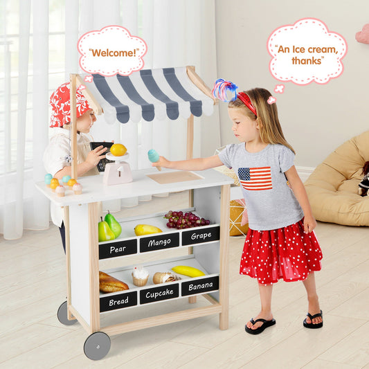 Kids Wooden Ice Cream Cart