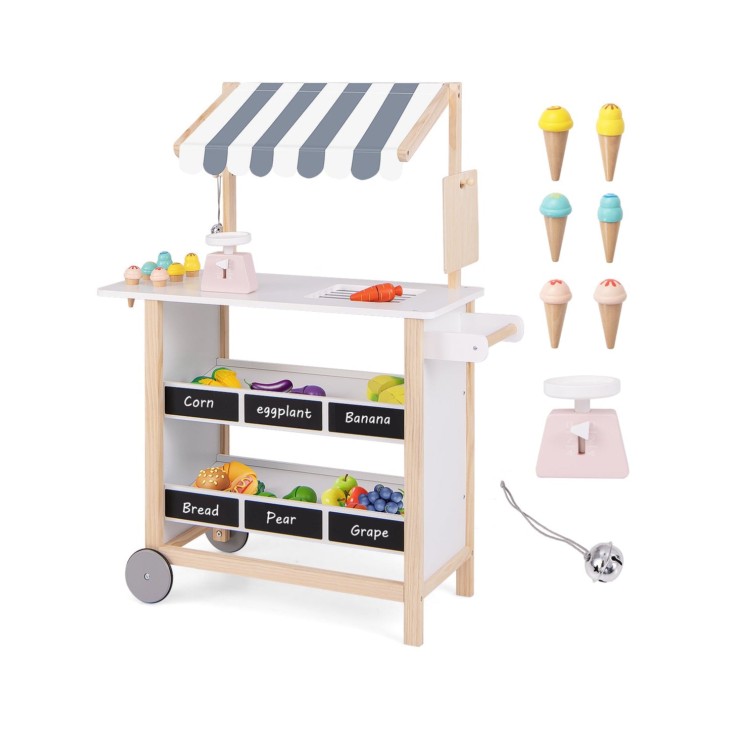 Kids Wooden Ice Cream Cart