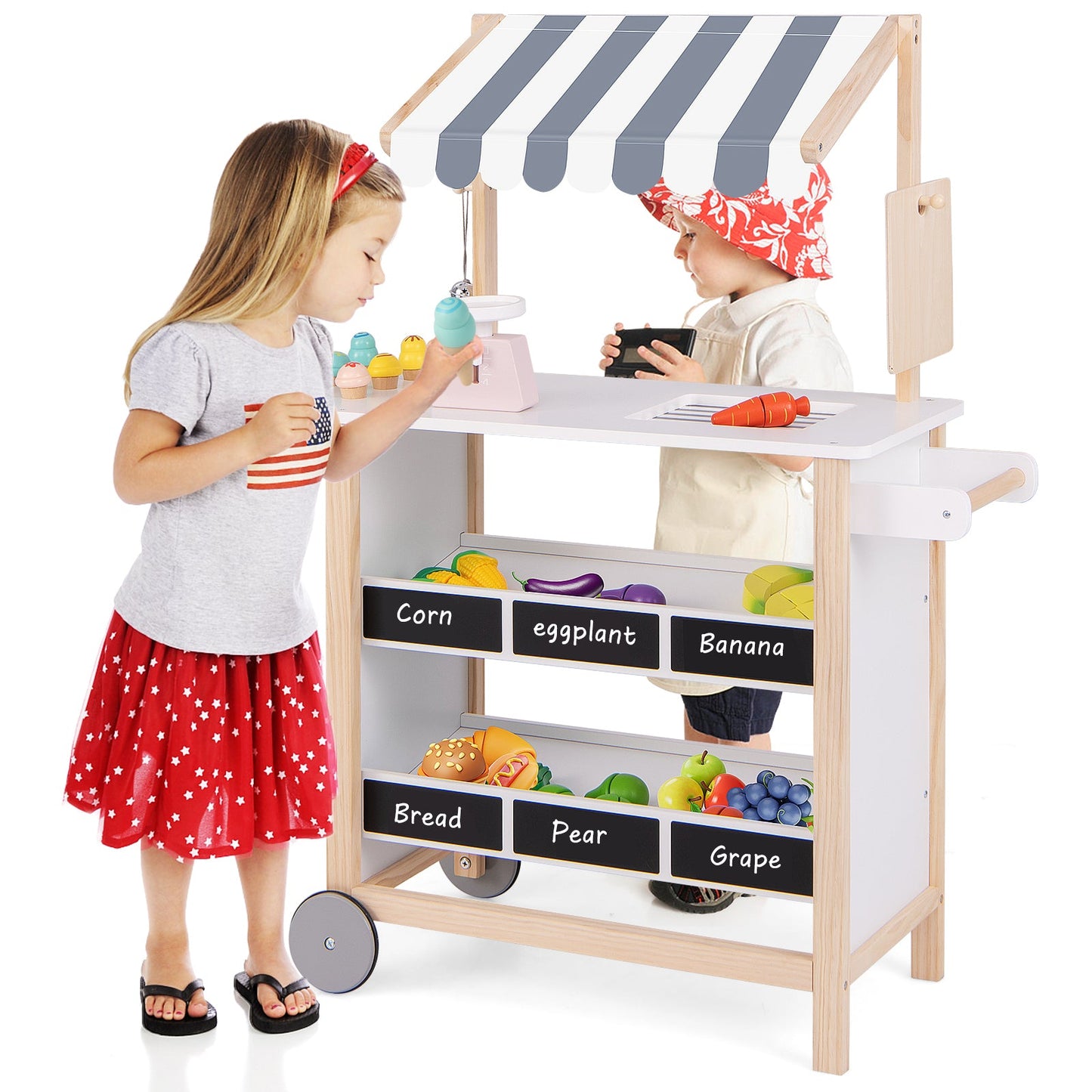 Kids Wooden Ice Cream Cart