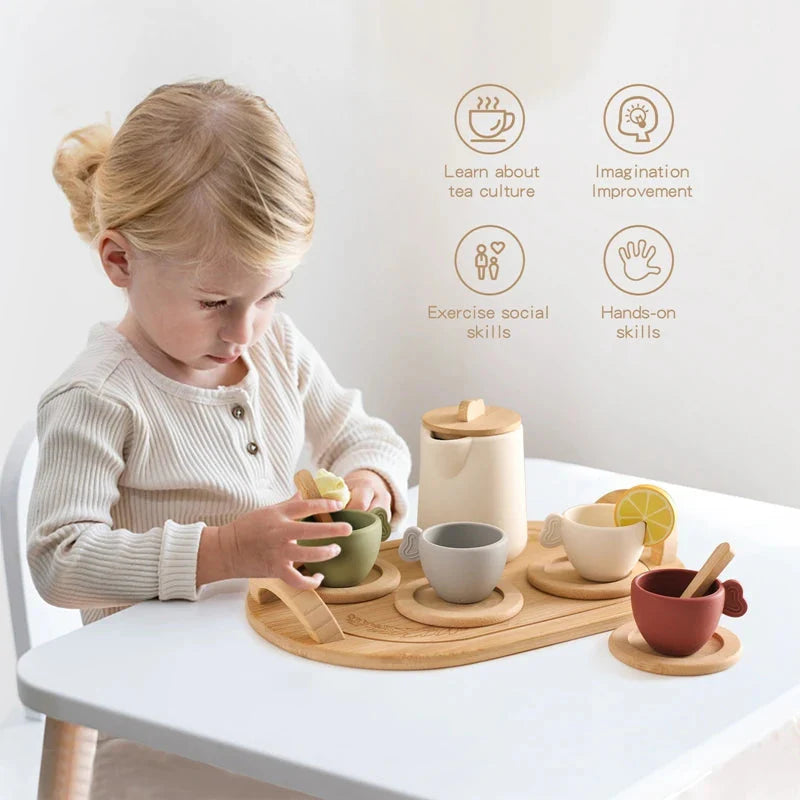 Wooden Teapot Tea Set – Pretend Play Toy