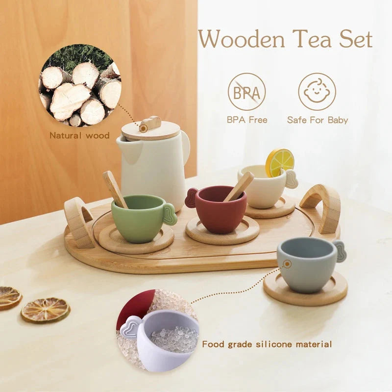Wooden Teapot Tea Set – Pretend Play Toy