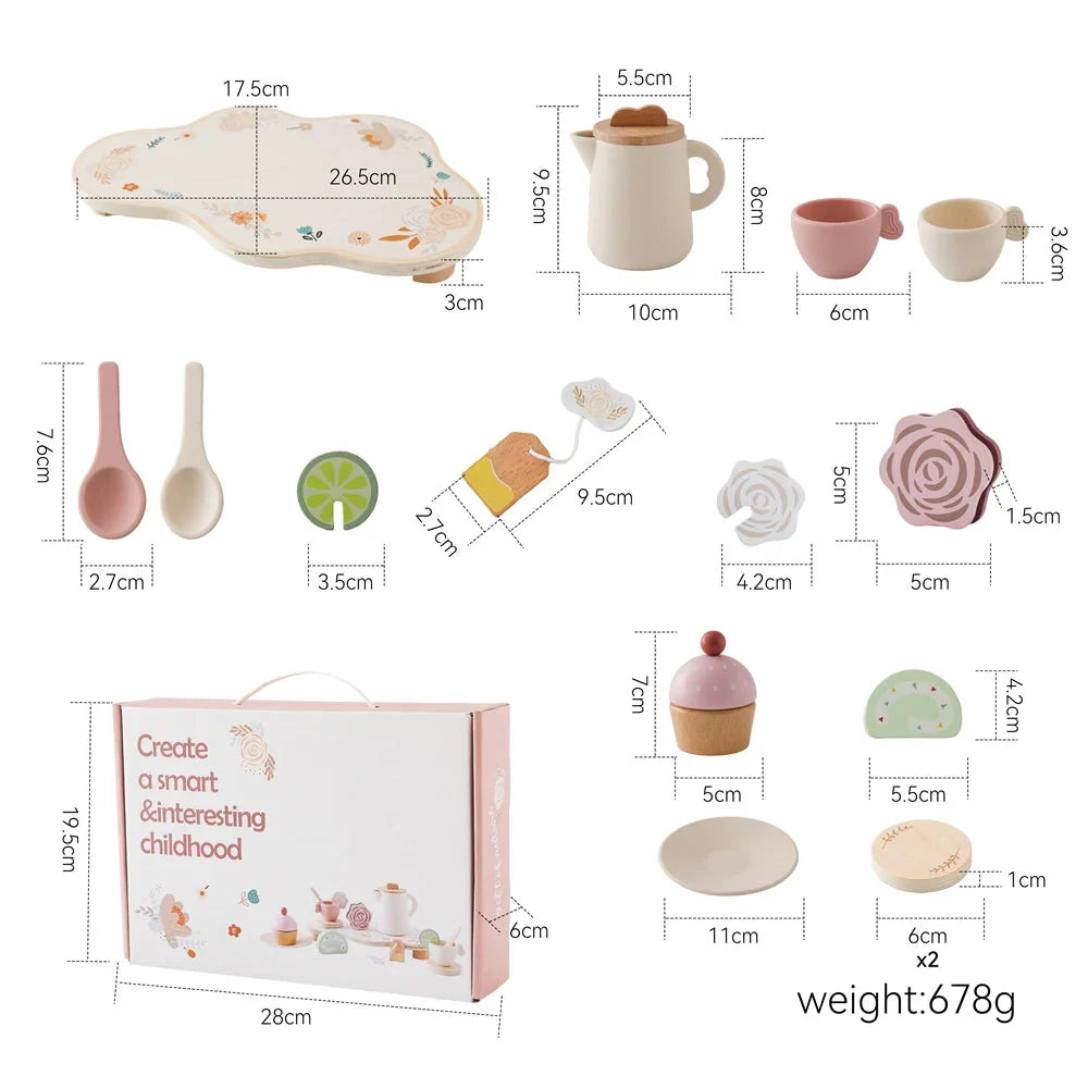Wooden Teapot Tea Set – Pretend Play Toy