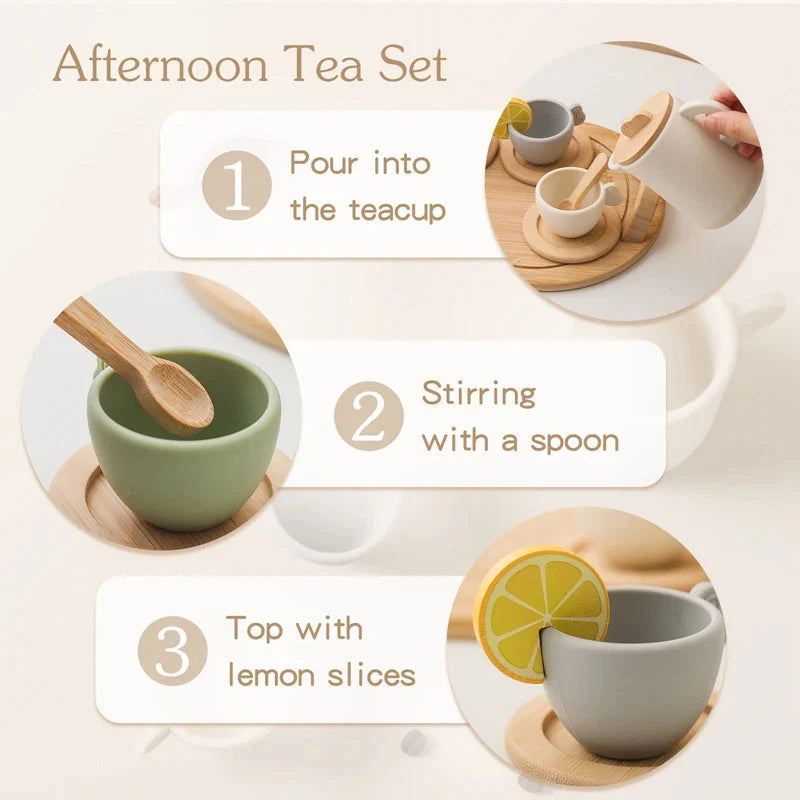 Wooden Teapot Tea Set – Pretend Play Toy