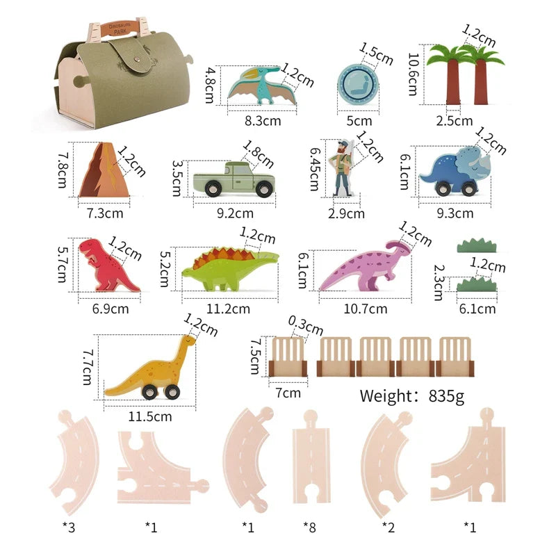 Wooden Dinosaur Set