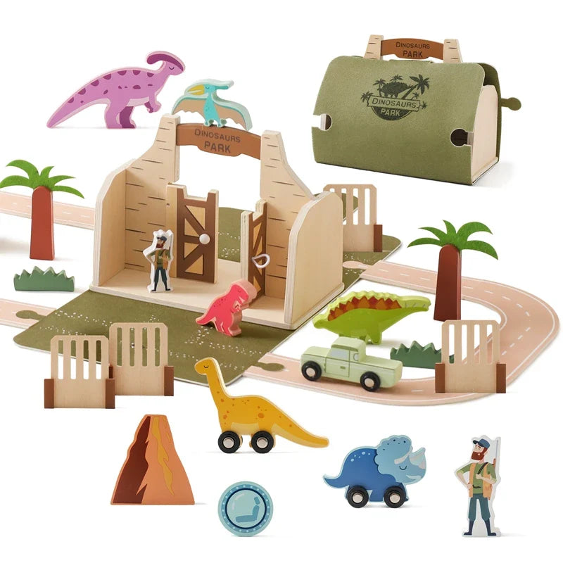 Wooden Dinosaur Set