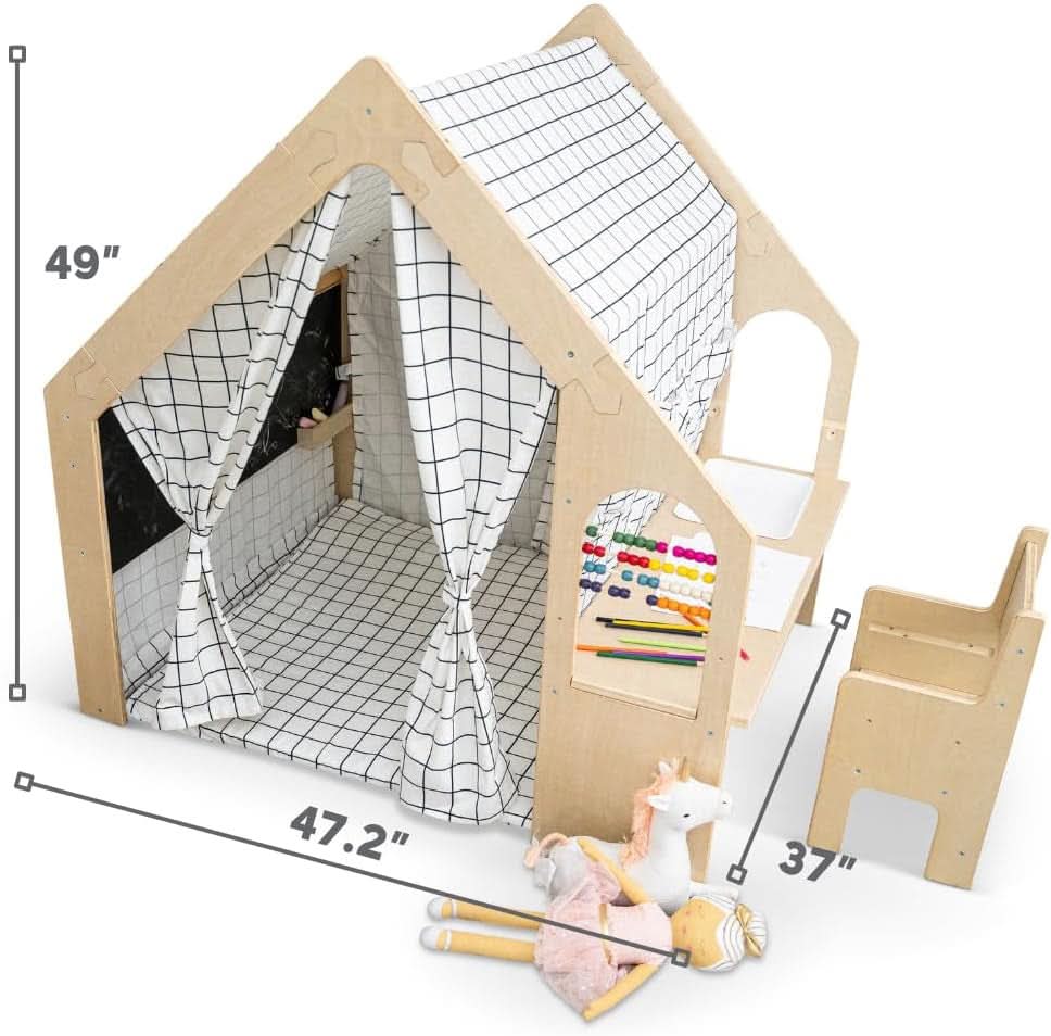 Wooden  5 In 1 Large Playhouse Windowpane