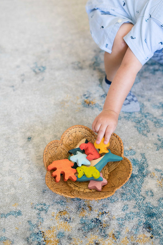 Waldorf wooden Sea Creatures and Fish set-10 pieces